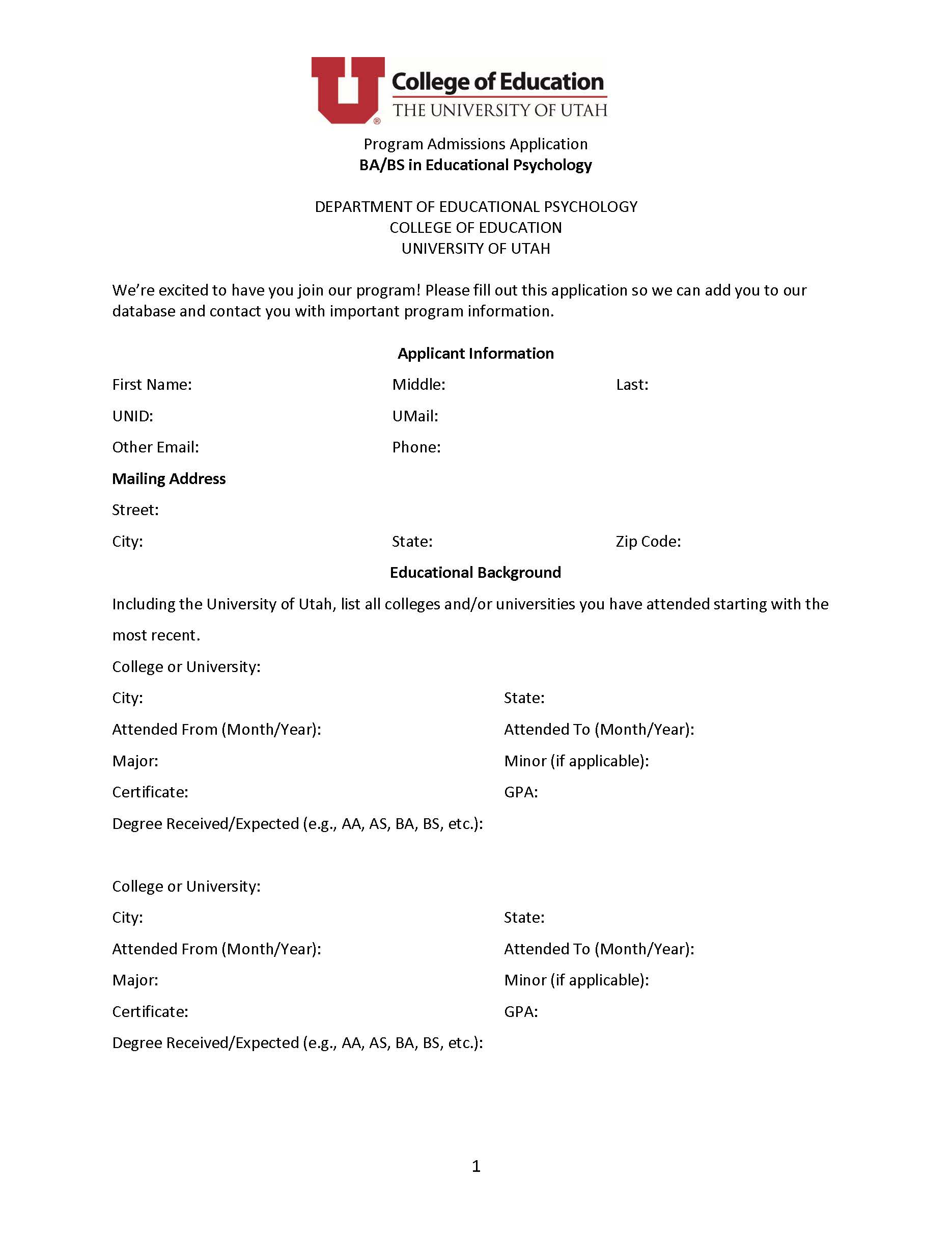 Image of application